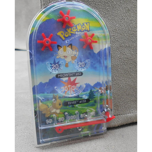 Vintage 2000 Pokémon Meowth & Eevee Pinball Mini Game Party Favor - Picture 2 of 5